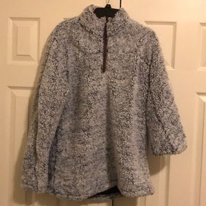 Sherpa pull over, denim blue